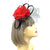 Black & Red Feather Flower Fascinator on Headband with Net-Fascinators Direct
