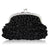 Black Ruched Satin Clutch Bag with Diamante-Fascinators Direct