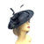 Black Sinamay Saucer Fascinator Hat-Fascinators Direct