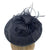 Black Sinamay Saucer Hatinator with Curled Quill-Fascinators Direct
