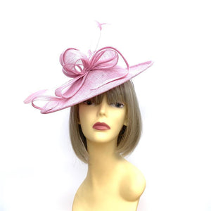Pink Blossom Teardrop Disc Fascinator for Weddings & The Races