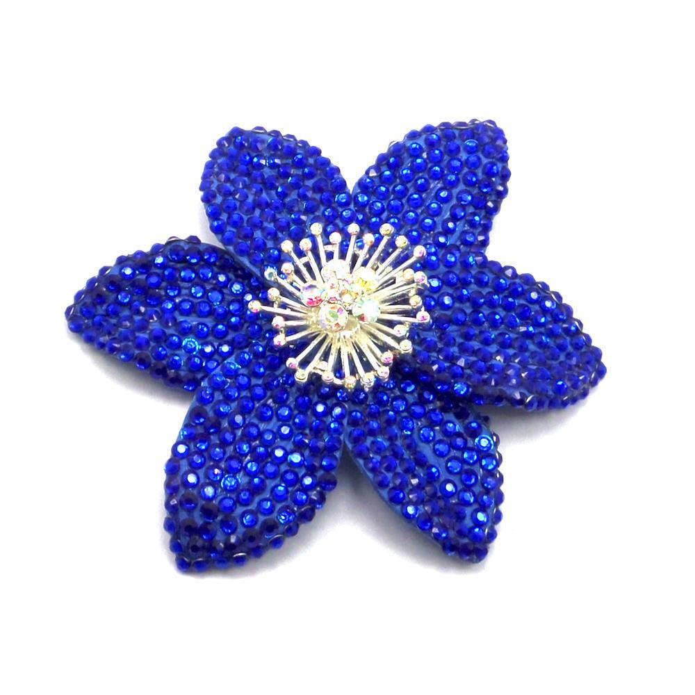 Blue Diamante Hair Flower-Fascinators Direct