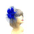 Blue Fascinator Clip with Feather Flower & Netting-Fascinators Direct