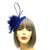 Blue Fascinator Hat with Curled Quills and Feather Flower-Fascinators Direct