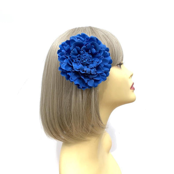 Blue Hair Flower Fascinator Clip