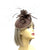 Brown Disc Fascinator Hat with Woven Sinamay & Feather Flower-Fascinators Direct