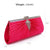 Cerise Pink Satin Clutch Bag With Dangly Diamanté-Fascinators Direct