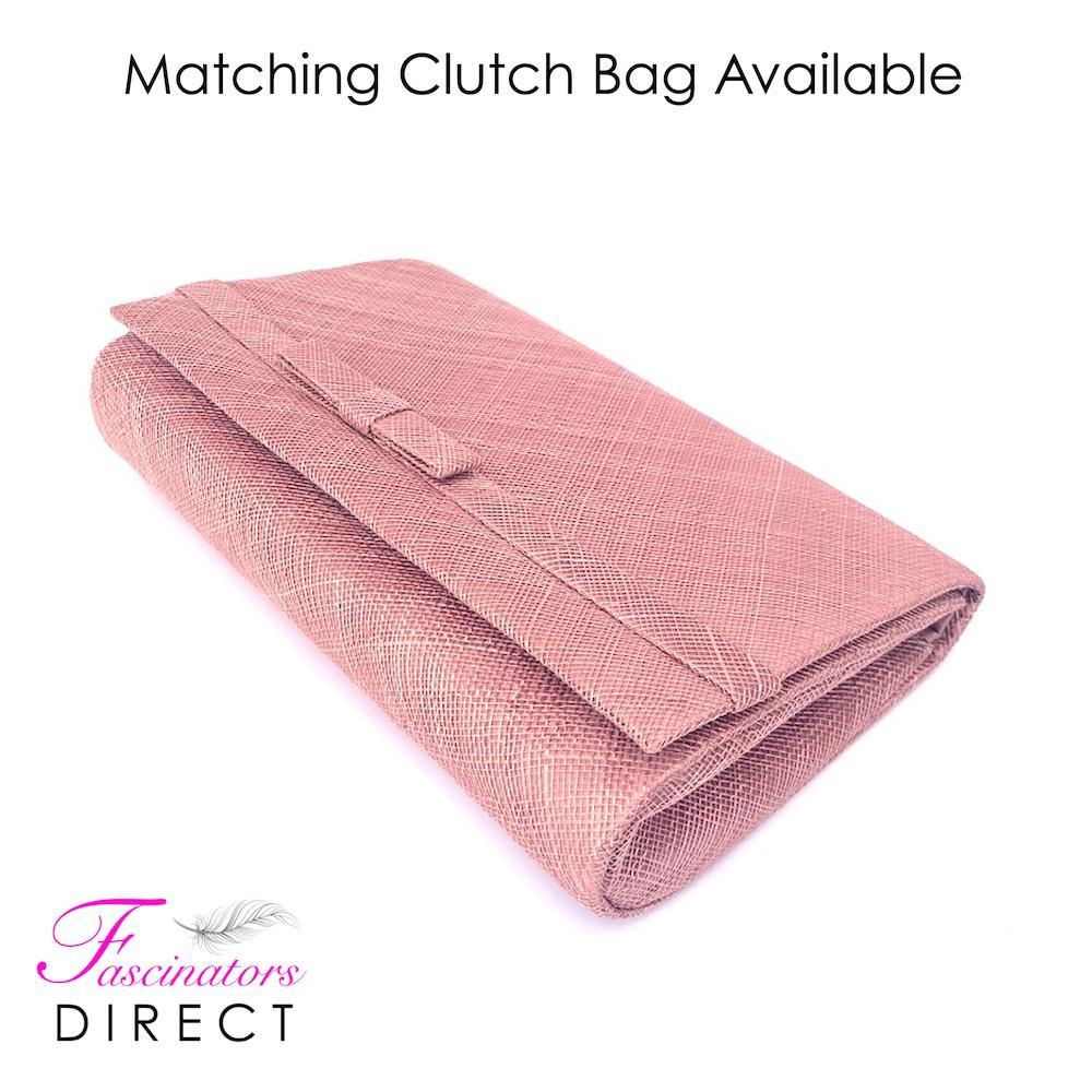 Classic Sinamay Blush Pink Wedding Hat-Fascinators Direct