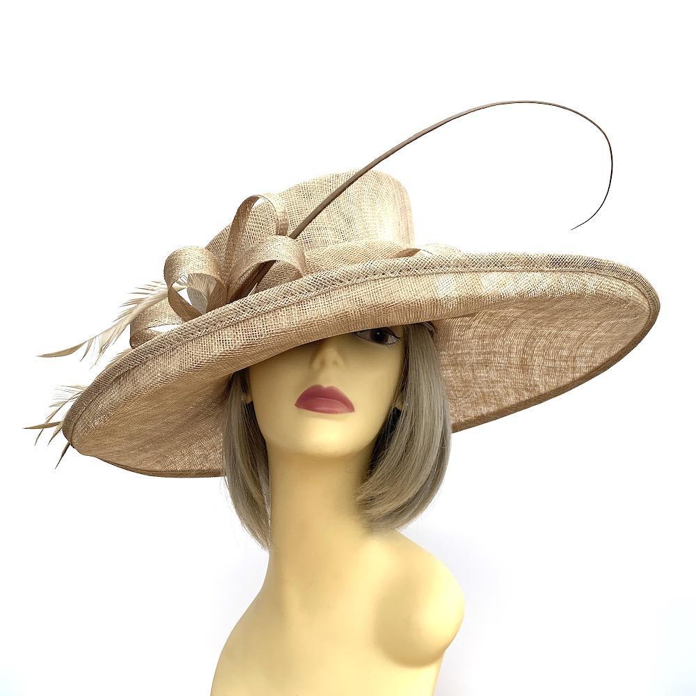 Classic Sinamay Bronze Wedding Hat-Fascinators Direct