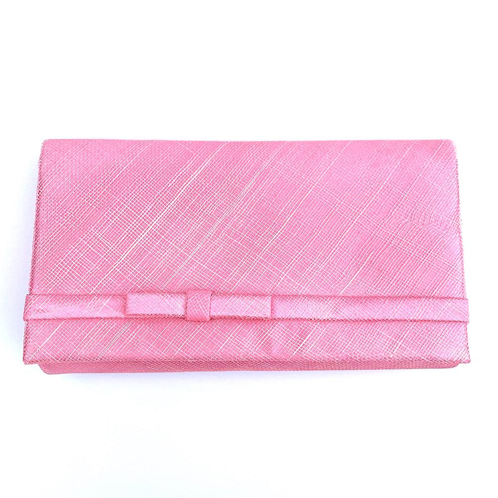 Rainbow Club deep pink satin pleated clutch bag | Oxfam Shop