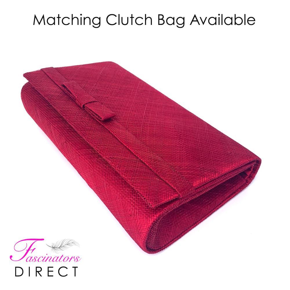 Classic Sinamay Burgundy Wedding Hat-Fascinators Direct