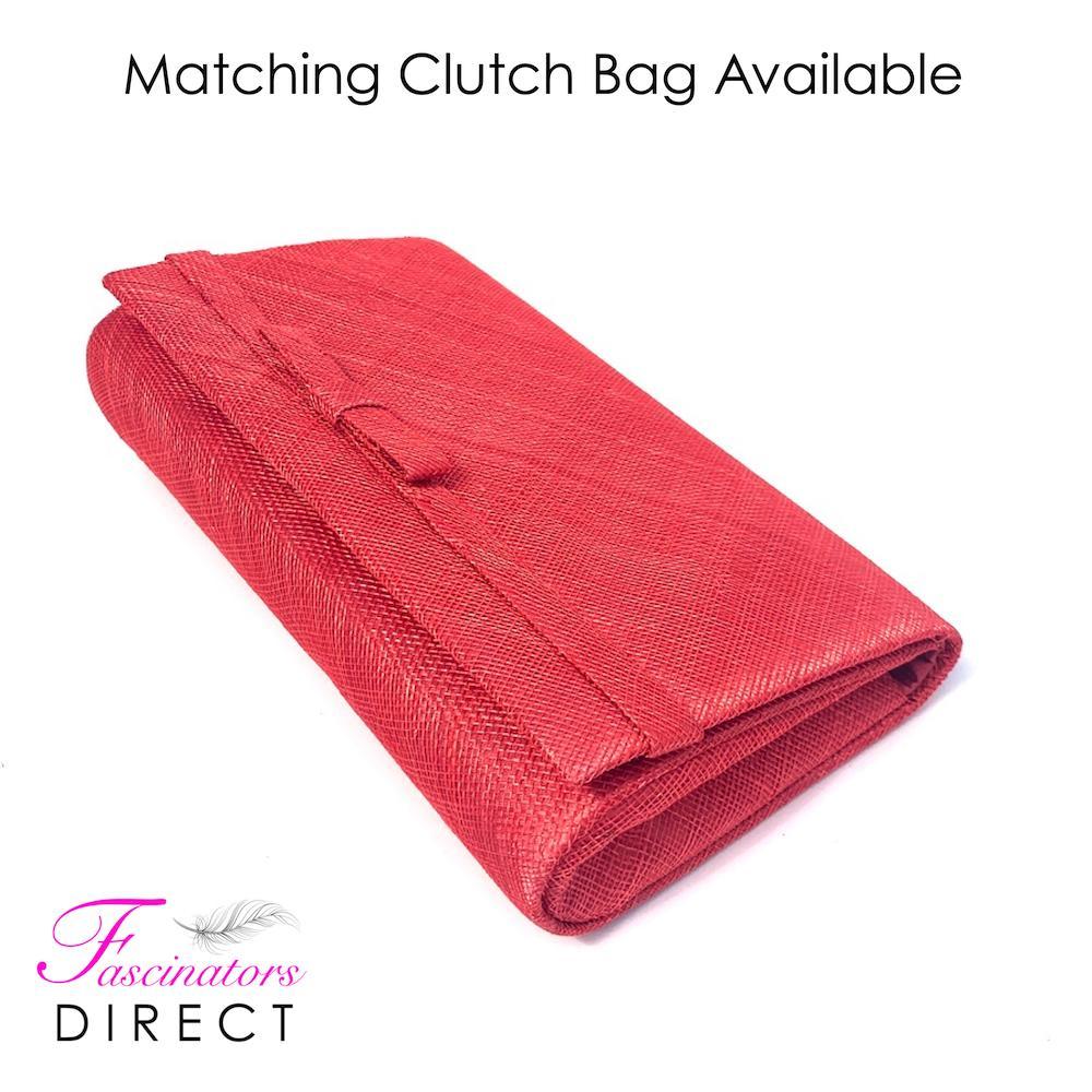 Classic Sinamay Coral Wedding Hat-Fascinators Direct