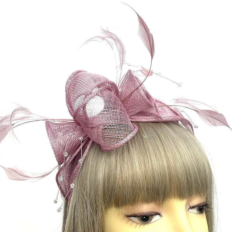 Classic Sinamay Dusky Pink Fascinator for Weddings & The Races