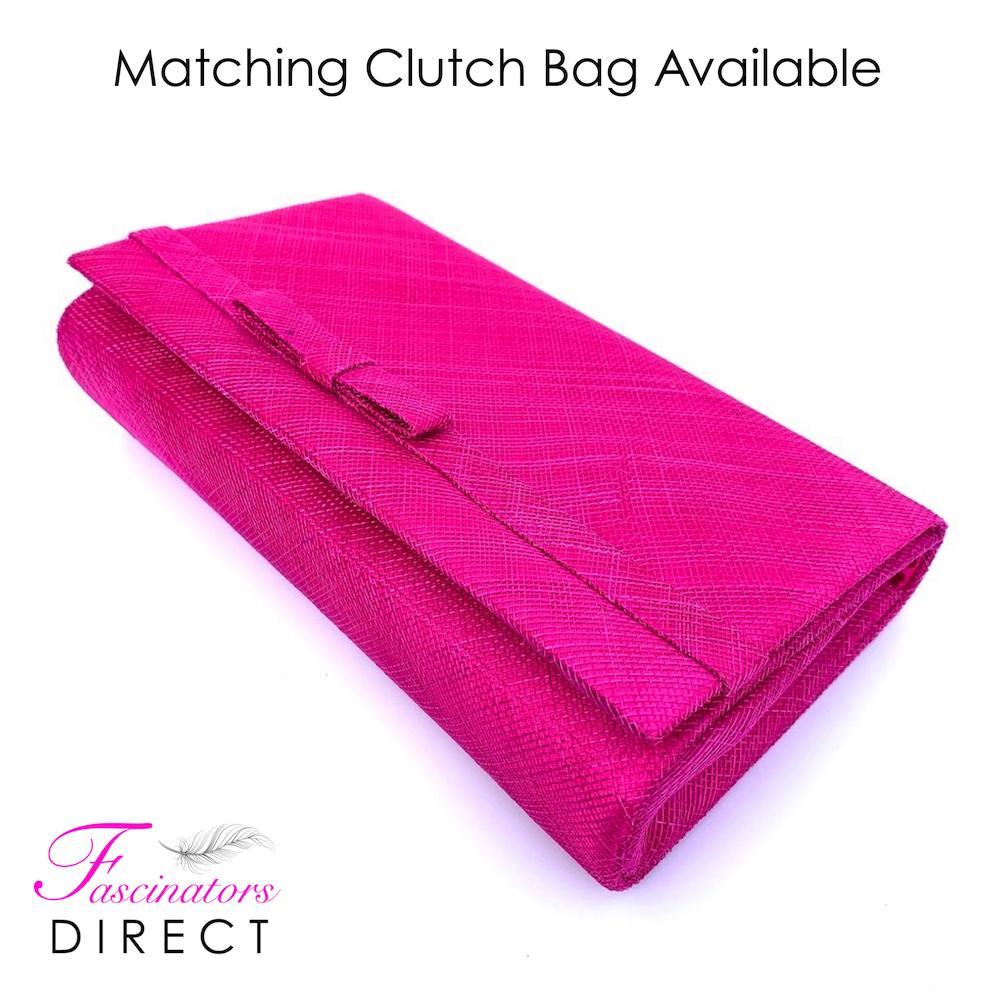 Classic Sinamay Fuchsia Wedding Hat-Fascinators Direct