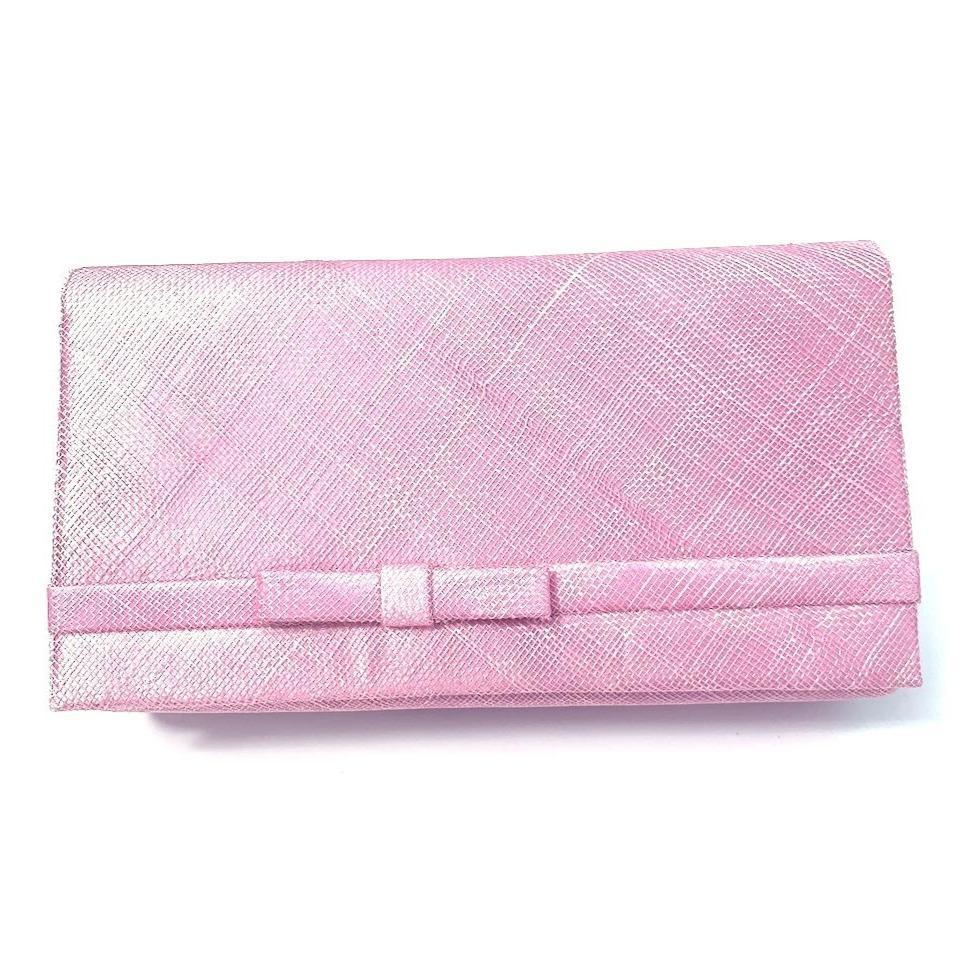 Classic Sinamay Girly Pink Clutch Bag For Weddings-Fascinators Direct