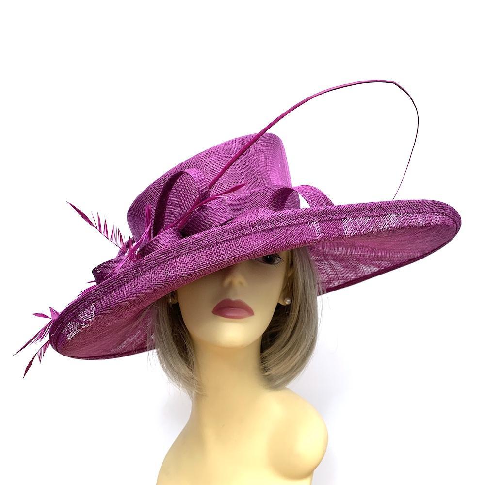 Classic Sinamay Grape Wedding Hat-Fascinators Direct