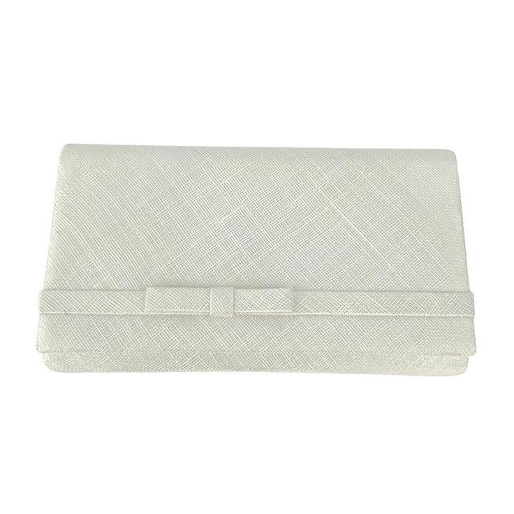Classic Sinamay Ivory Clutch Bag For Weddings-Fascinators Direct