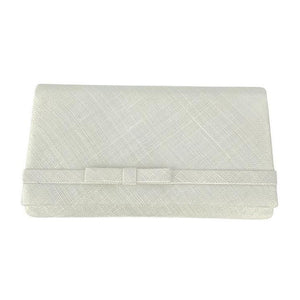 Classic Sinamay Ivory Clutch Bag For Weddings