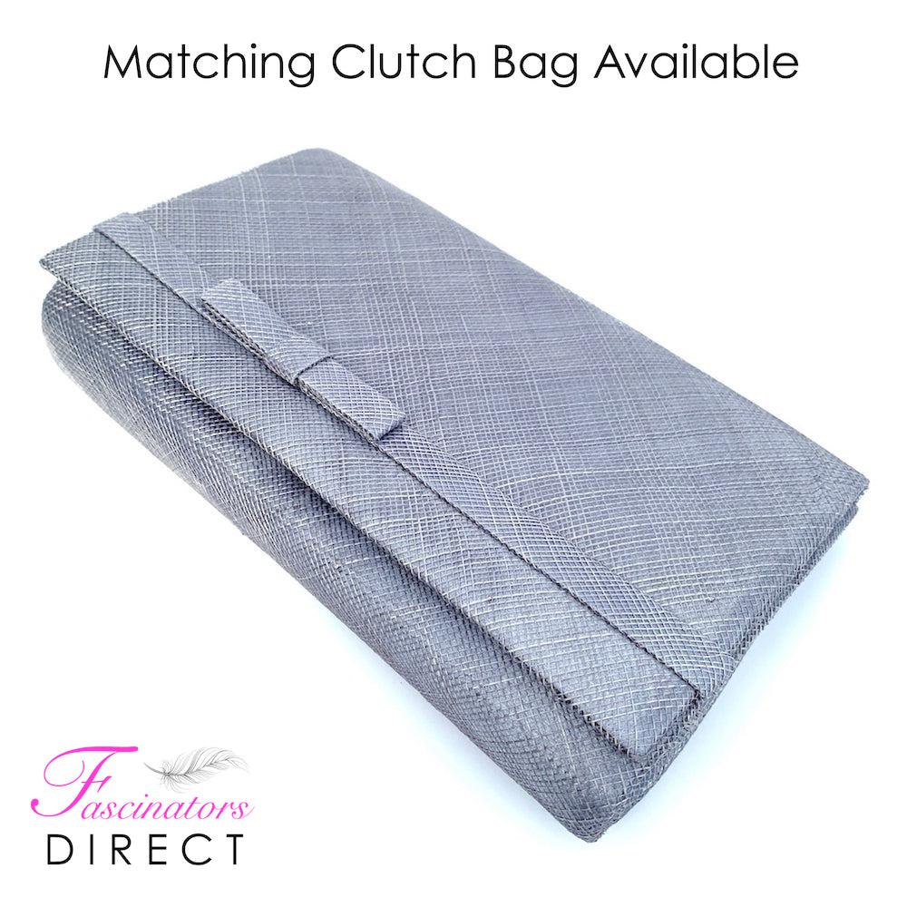 Classic Sinamay Mercury Grey Fascinator-Fascinators Direct