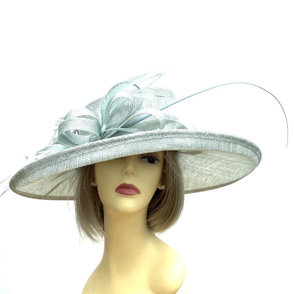 Classic Sinamay Metallic Peppermint Wedding Hat-Fascinators Direct