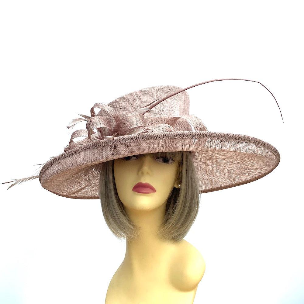 Classic Sinamay Mink Wedding Hat-Fascinators Direct