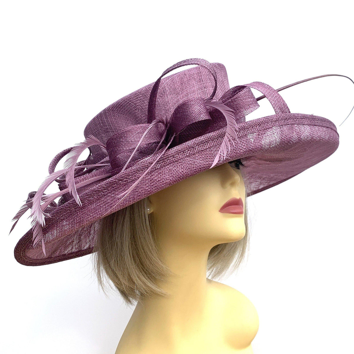 Purple and cream clearance wedding hats