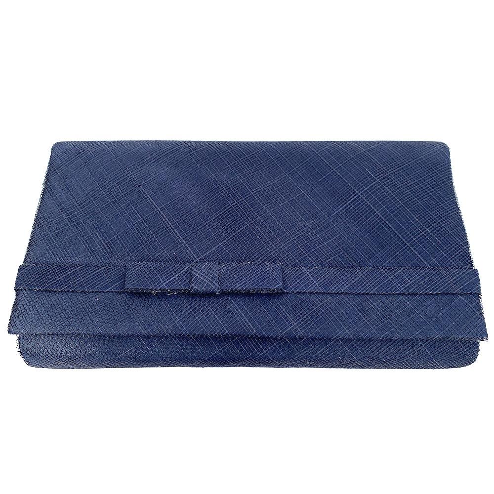 Classic Sinamay Navy Clutch Bag For Weddings