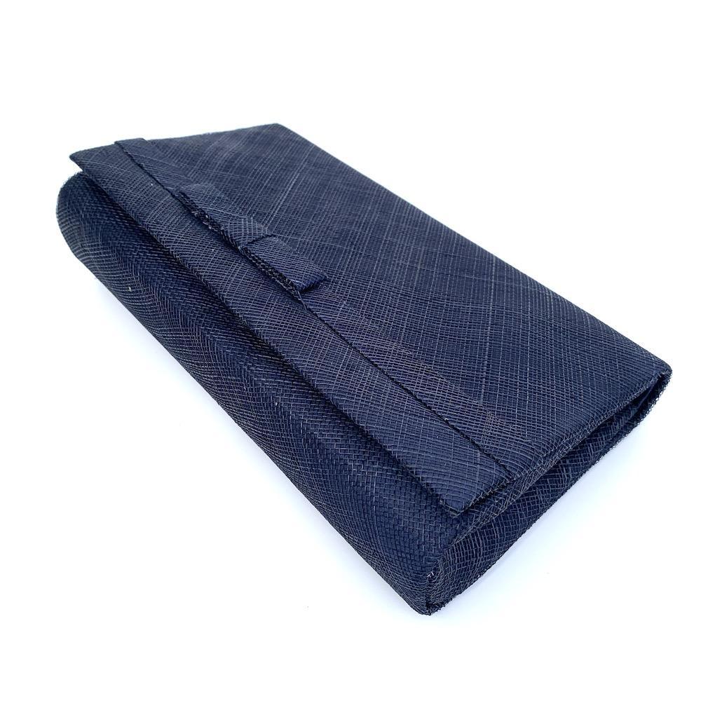 Classic Sinamay Navy Clutch Bag For Weddings