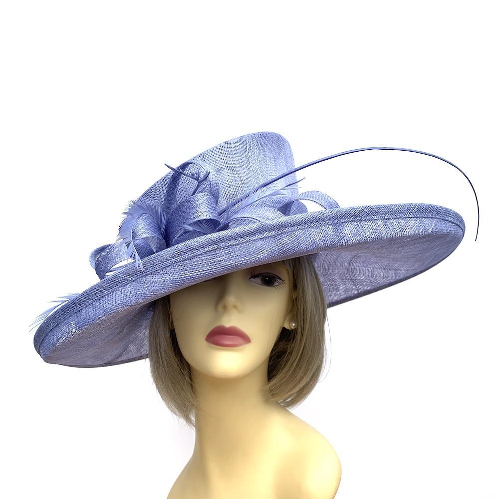 Classic Sinamay Periwinkle Wedding Hat-Fascinators Direct