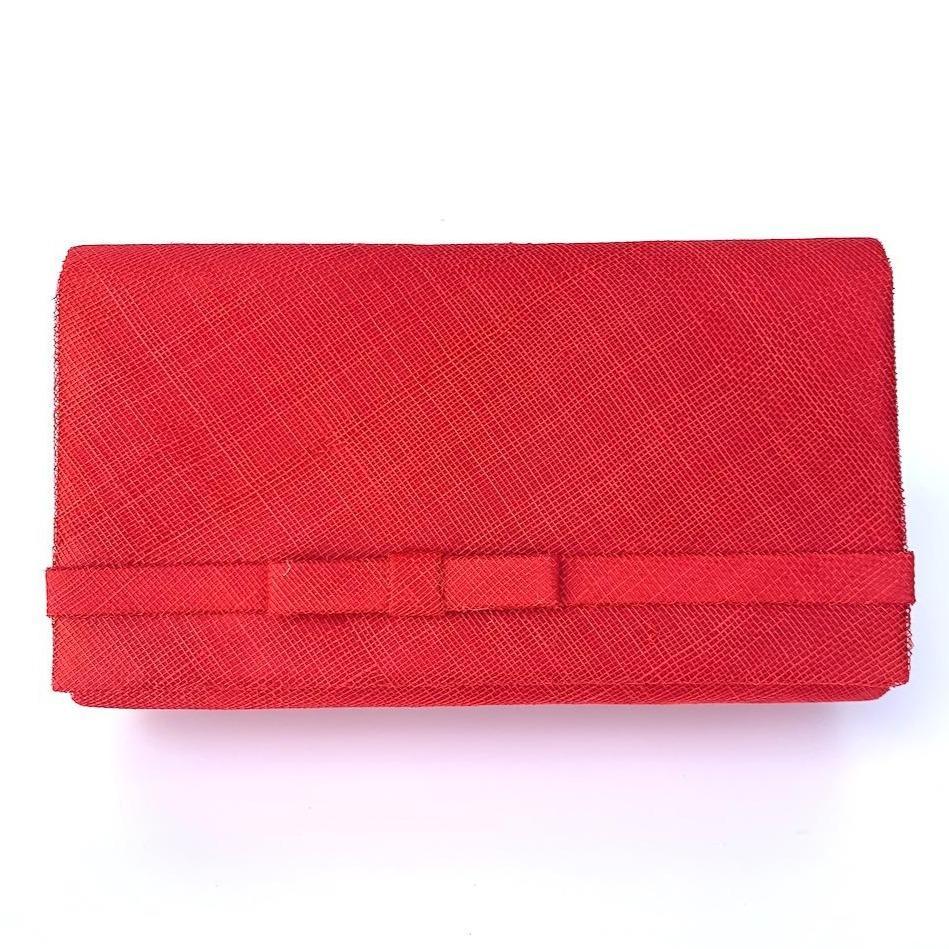 Classic Sinamay Poppy Red Clutch Bag For Weddings-Fascinators Direct