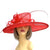 Classic Sinamay Poppy Red Wedding Hat-Fascinators Direct