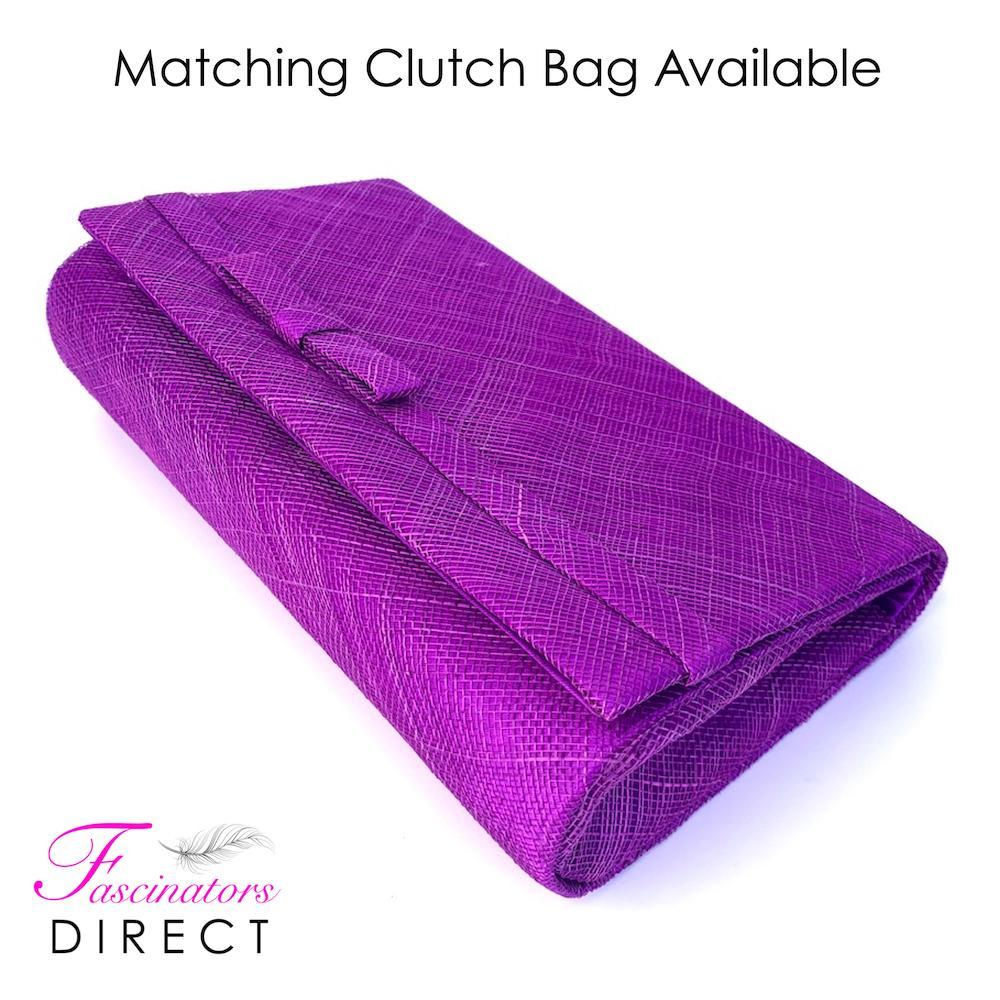 Classic Sinamay Purple Wedding Hat-Fascinators Direct