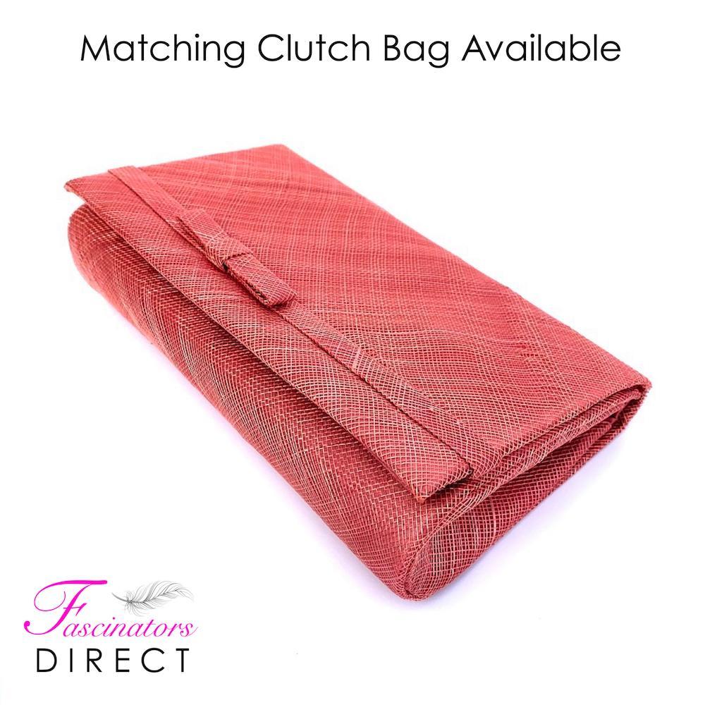 Classic Sinamay Salmon Wedding Hat-Fascinators Direct