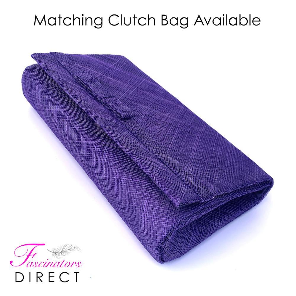 Classic Sinamay Violet Fascinator-Fascinators Direct