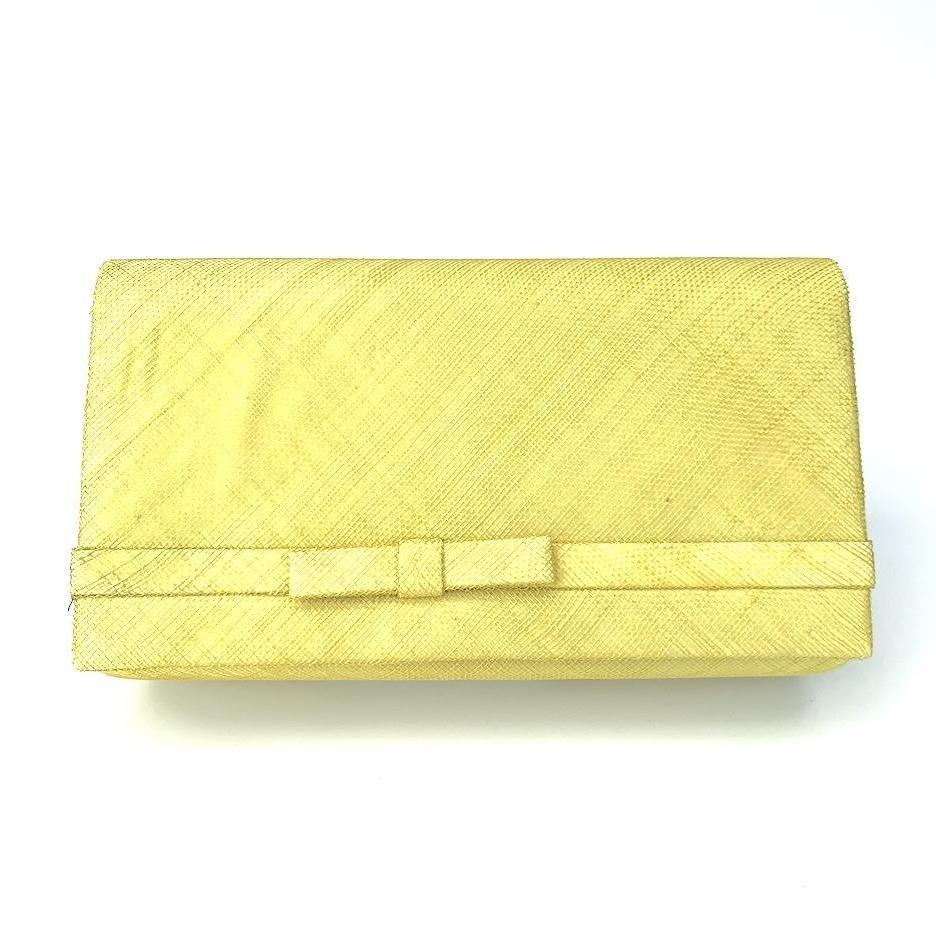 Classic Sinamay Yellow Clutch Bag For Weddings-Fascinators Direct