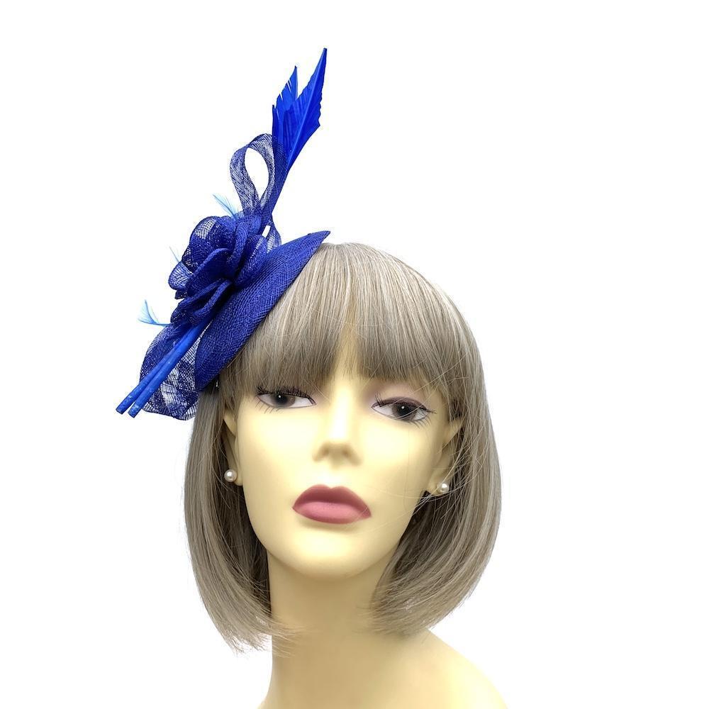 Clip in Royal Blue Fascinator with Feather Quills Blue Fascinators