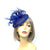 Cobalt Blue Sinamay Pillbox Fascinator with Feathers & Beads-Fascinators Direct