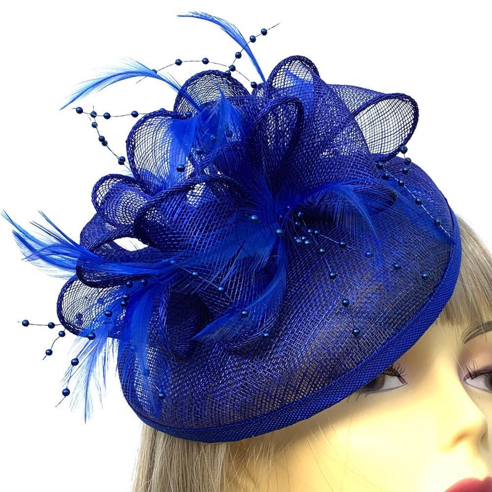 Cobalt blue wedding hats and fascinators deals