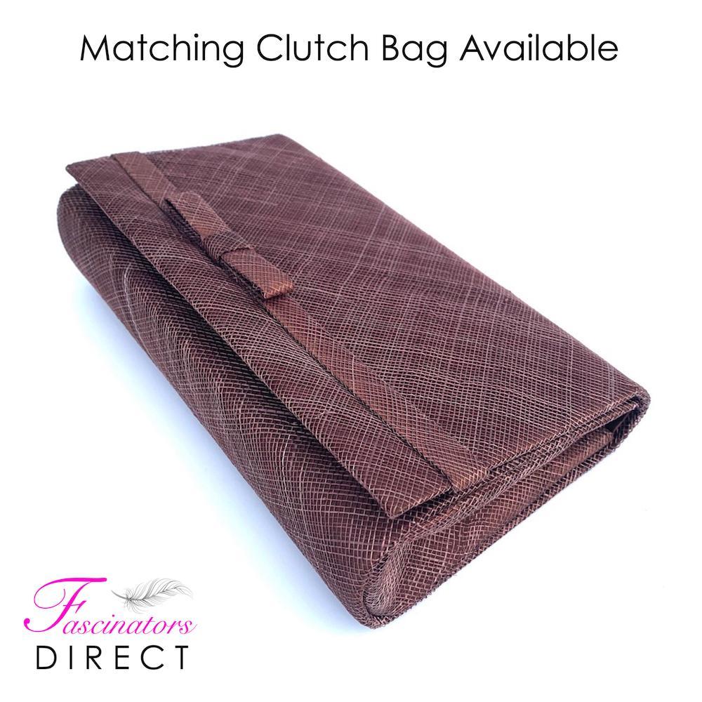 Coffee Teardrop Disc Fascinator-Fascinators Direct