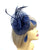 Coiled Crinoline Navy Flower Fascinator with Feathers-Fascinators Direct