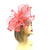 Coral Large Fascinator with Ruched Crinoline & Flower-Fascinators Direct