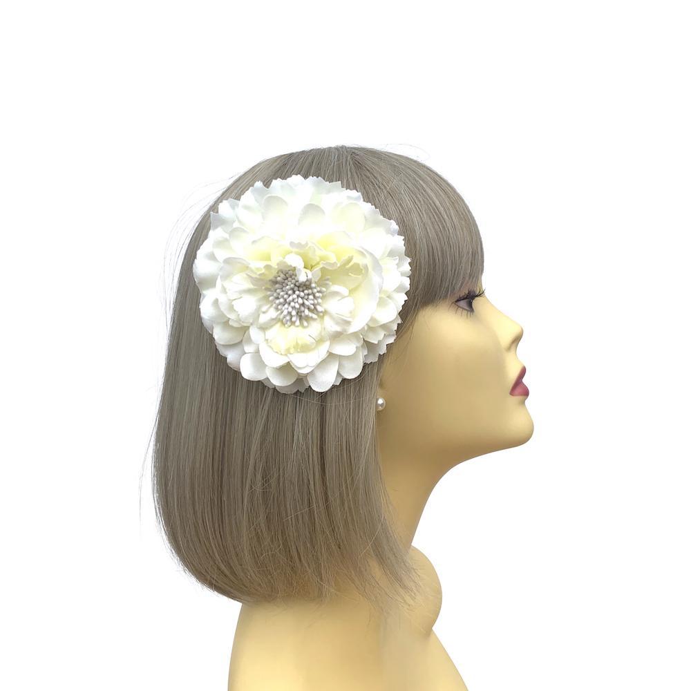 Cream Hair Flower Fascinator Clip-Fascinators Direct