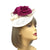 Cream & Magenta Twin Flower Pillbox Fascinator Hat-Fascinators Direct