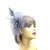 Crin Flower Silver Grey Hair Fascinator with Feathers & Quill-Fascinators Direct