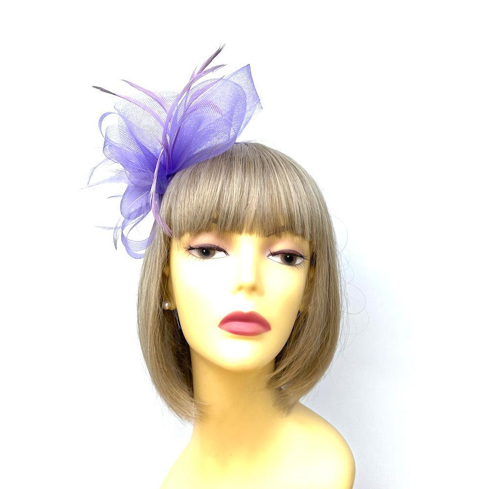 Crinoline Mesh Lilac Flower Fascinator Headband