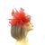 Crinoline Mesh Red Flower Fascinator Hair Clip-Fascinators Direct