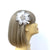 Crystal & Diamante Silver Hair Flower with White Feathers-Fascinators Direct