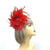 Curled Feather Red Fascinator Hair Clip-Fascinators Direct