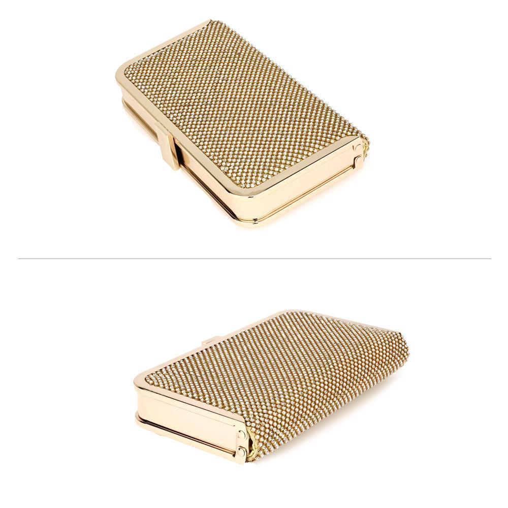 Diamante Beaded Gold Clutch Bag-Fascinators Direct