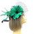 Emerald Green & Black Hair Fascinator with Large Green Flower & Feathers-Fascinators Direct